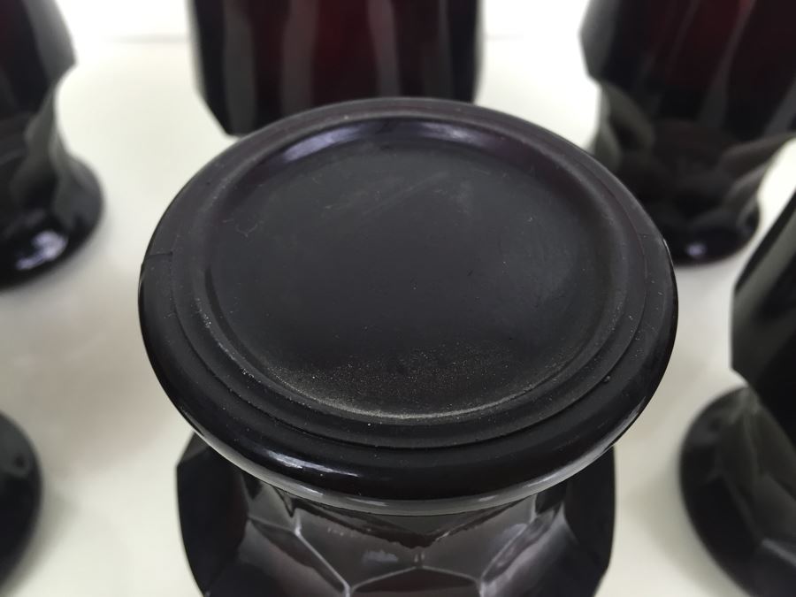 Set Of 8 Vintage Ruby Red Glass Tumblers [Photo 8]