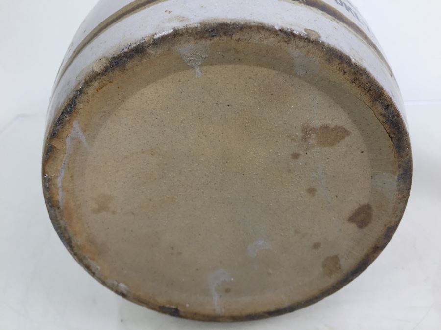 Vintage Stoneware Jug Milk Pitcher With Writing 'Frank J. Weidner Cor. St. Nicholas Ave. & Grove St. Brooklyn, NY' [Photo 3]