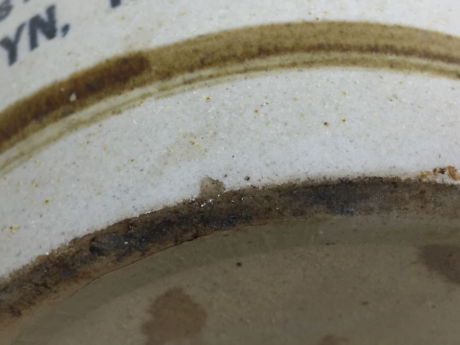 Vintage Stoneware Jug Milk Pitcher With Writing 'Frank J. Weidner Cor. St. Nicholas Ave. & Grove St. Brooklyn, NY' [Photo 12]