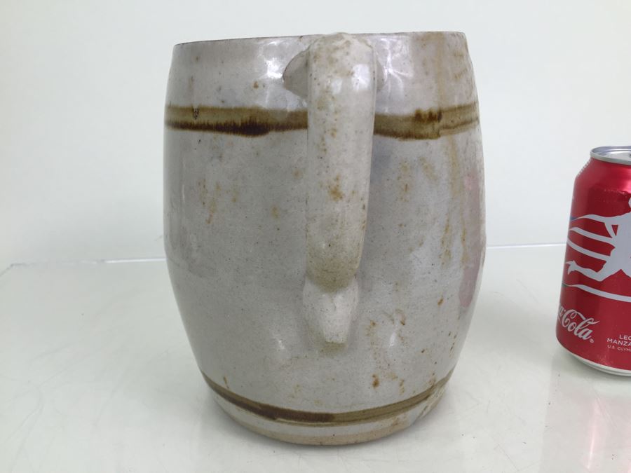 Vintage Stoneware Jug Milk Pitcher With Writing 'Frank J. Weidner Cor. St. Nicholas Ave. & Grove St. Brooklyn, NY' [Photo 7]