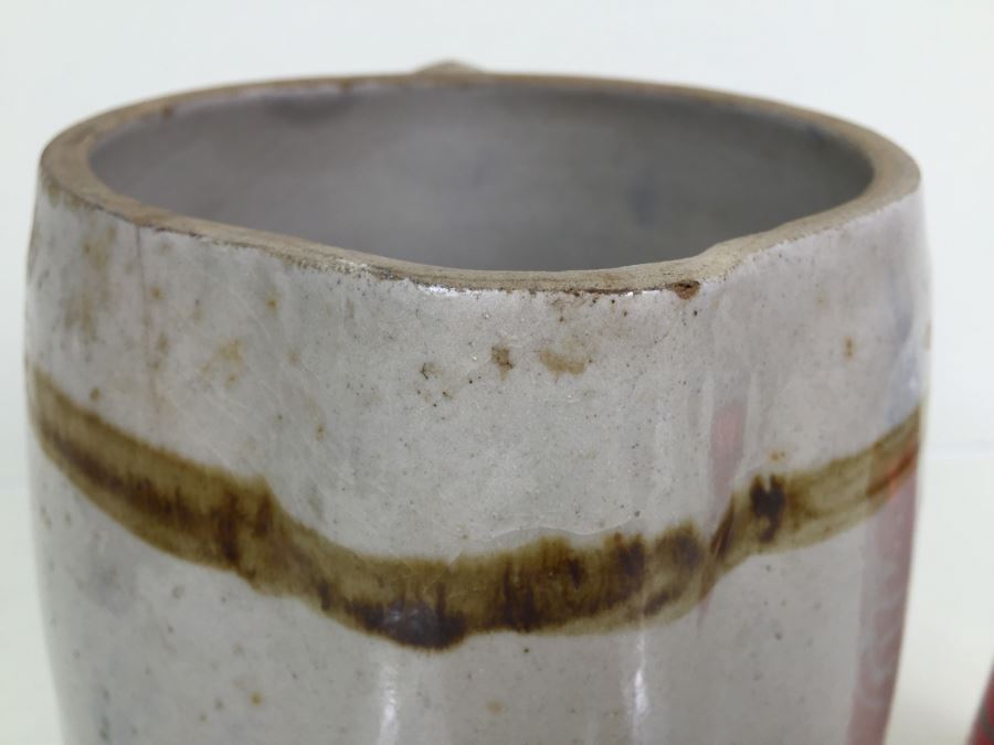 Vintage Stoneware Jug Milk Pitcher With Writing 'Frank J. Weidner Cor. St. Nicholas Ave. & Grove St. Brooklyn, NY' [Photo 4]