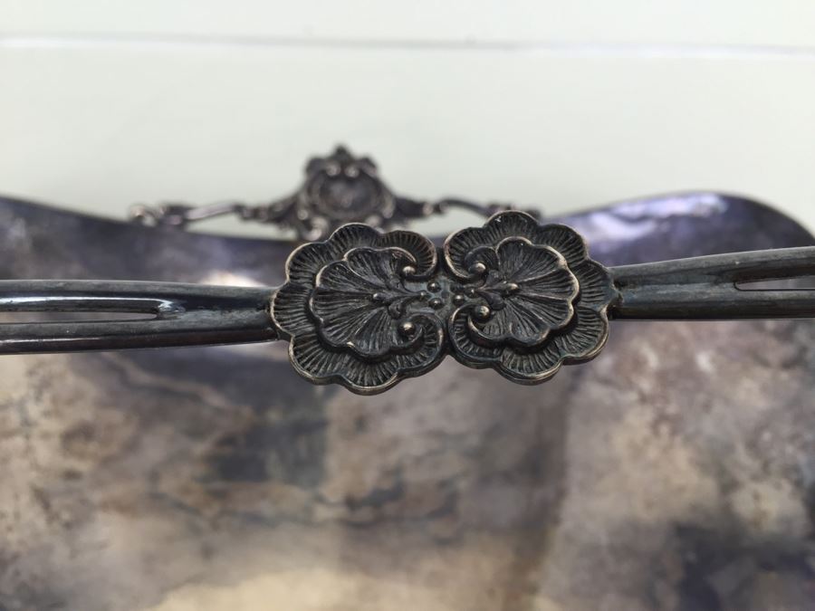 Footed Silverplate Serving Tray With Handle [Photo 5]