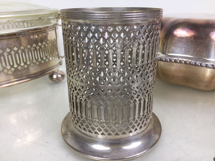 Large Silverplate Pyrex Lot [Photo 2]