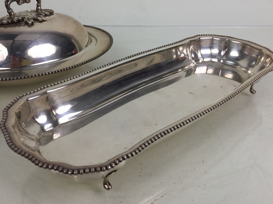 Silverplate Set Includes Long Serving Bowl And Covered Bowl [Photo 2]