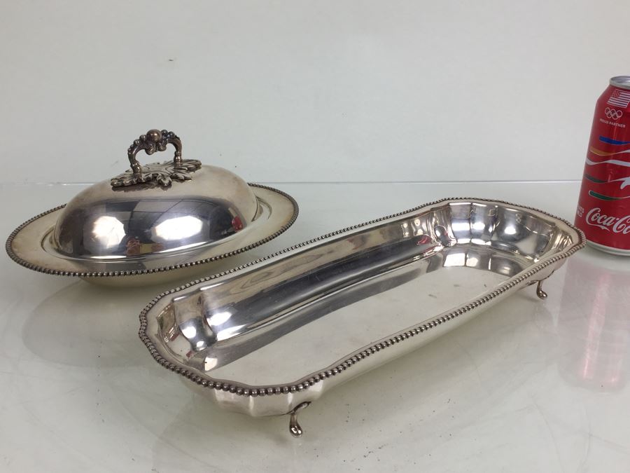 Silverplate Set Includes Long Serving Bowl And Covered Bowl [Photo 1]
