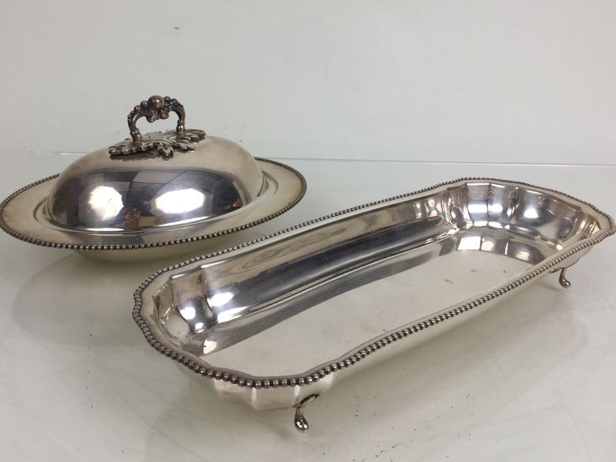 Silverplate Set Includes Long Serving Bowl And Covered Bowl [Photo 4]