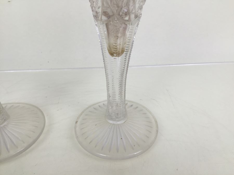 Pair Of Tall Cut Glass Vases [Photo 6]