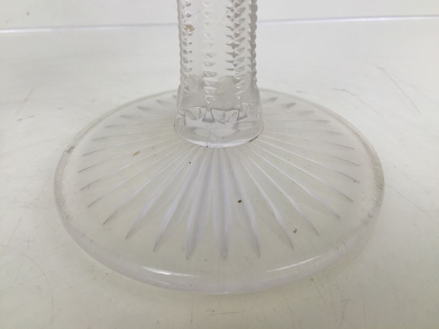 Pair Of Tall Cut Glass Vases [Photo 3]