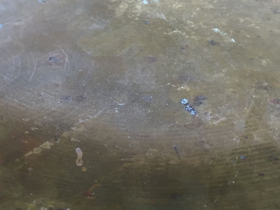 Large Hand Made Brass Bowl With Pair Of Candlestick Holders [Photo 12]