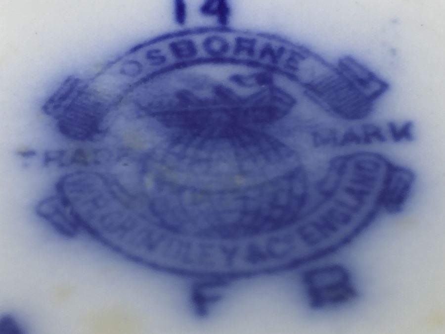 Flow Blue China Lot With Plates & Gravy Boat Featuring Wedgwood And Grindley England [Photo 24]