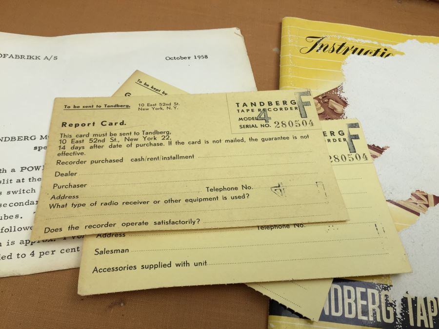 Reel To Reel Tape Recorder Tandbergs RadioFabrikk, A/S, Oslo Model 4F Made In Norway With Carrying Case And Manuals [Photo 19]