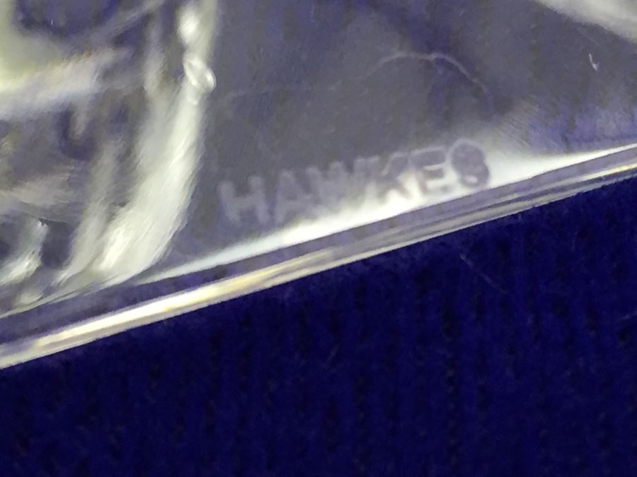 Set Of 6 Art Deco HAWKES (Steuben) Lead Crystal Stemware Glasses Square Base And Notched Stem [Photo 3]