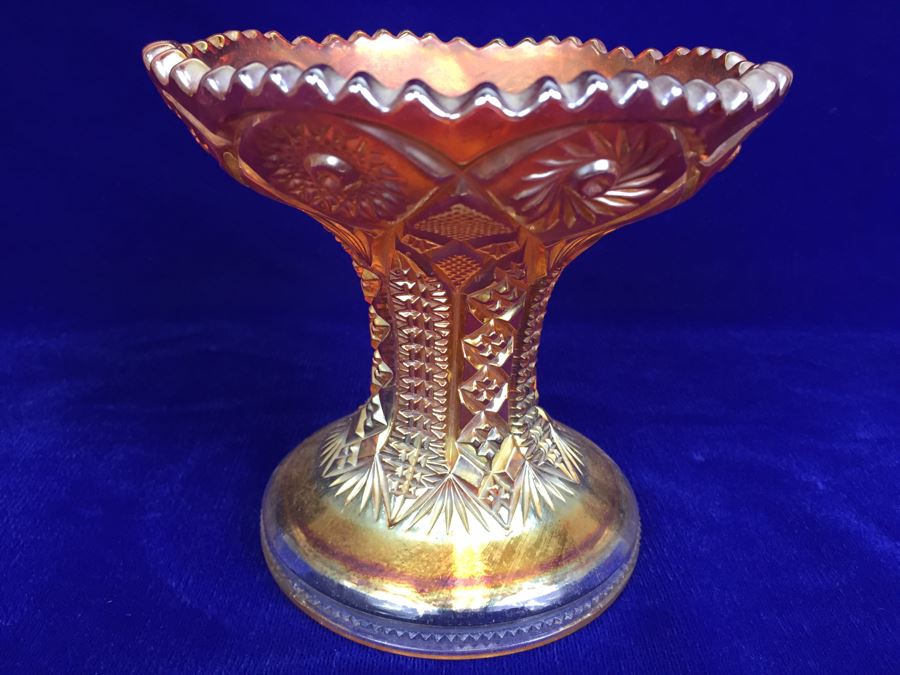 Footed Carnival Glass Candy Dish [Photo 7]