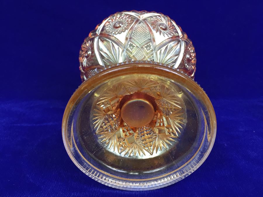 Footed Carnival Glass Candy Dish [Photo 3]