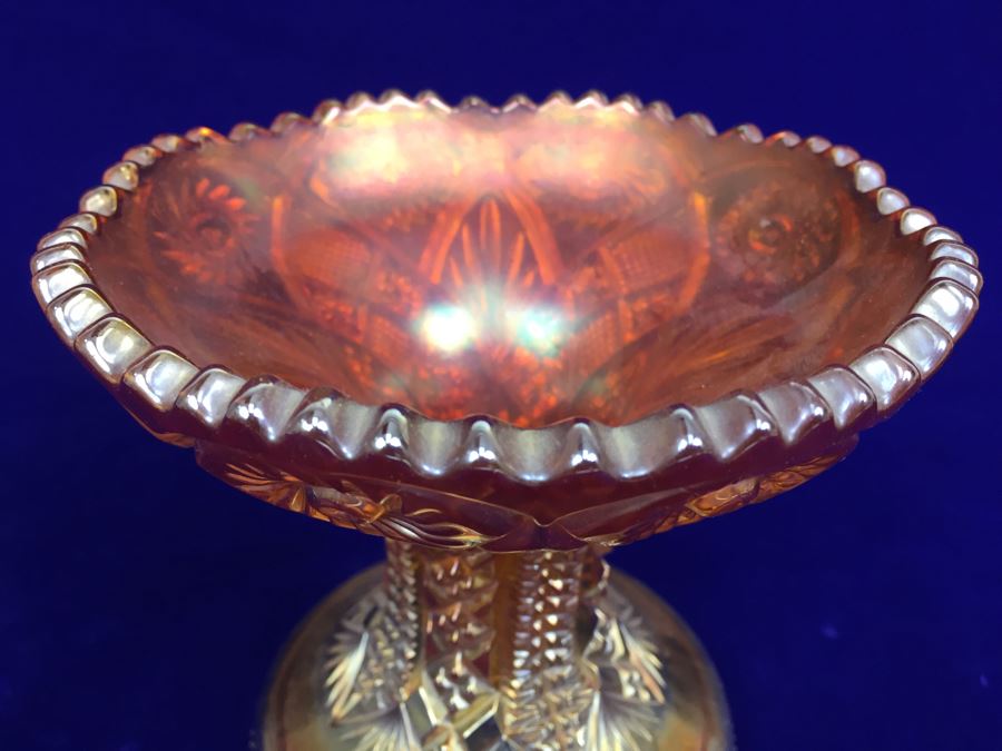 Footed Carnival Glass Candy Dish [Photo 4]