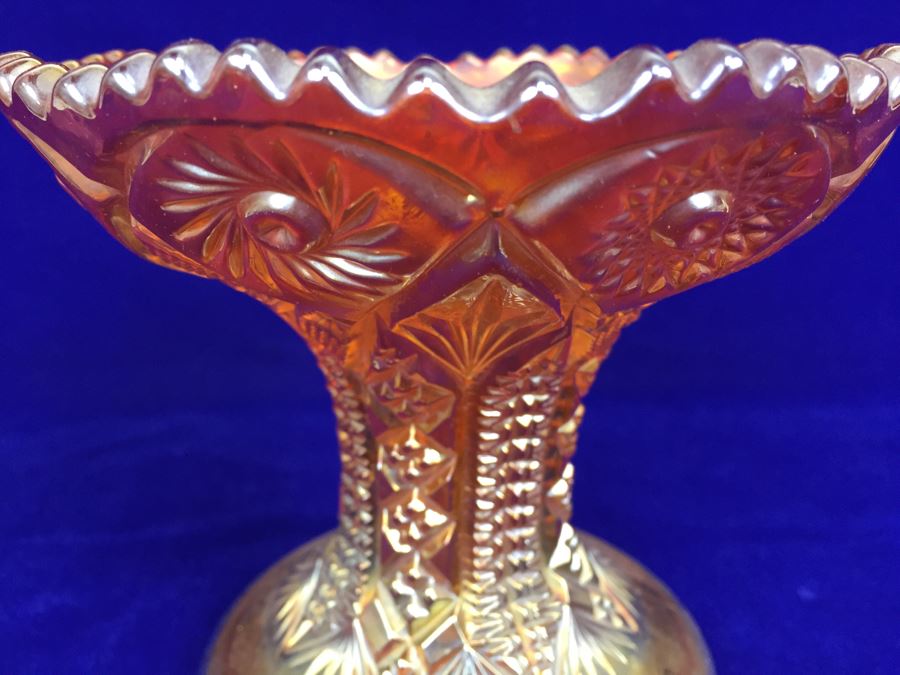 Footed Carnival Glass Candy Dish [Photo 5]