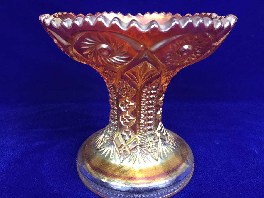 Footed Carnival Glass Candy Dish [Photo 2]