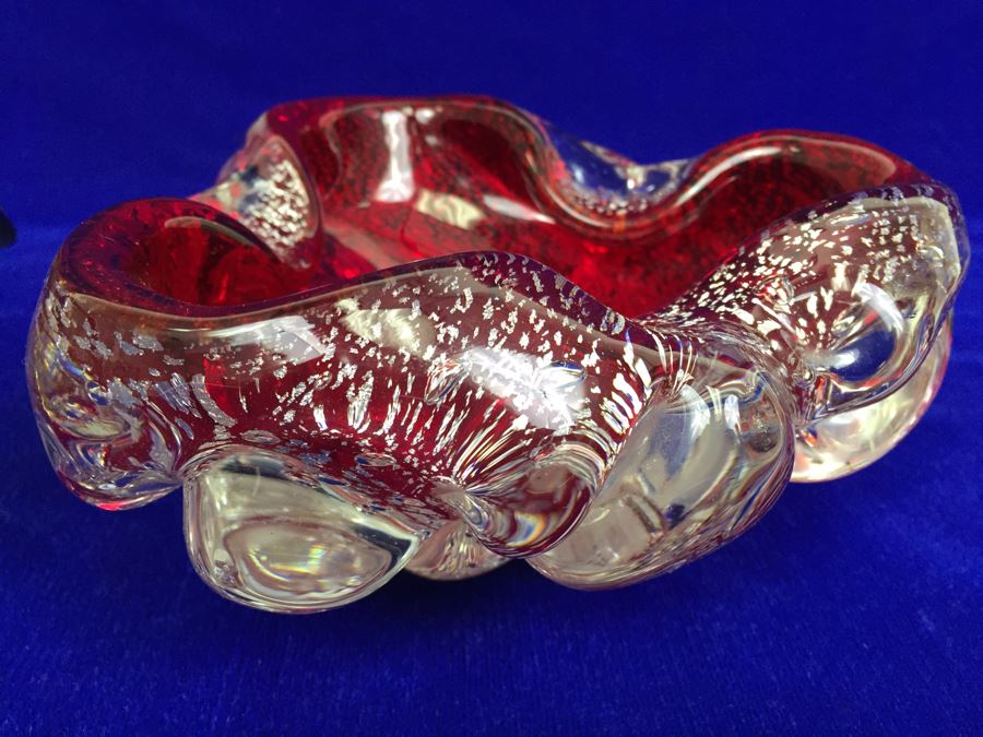 Pair Of Murano Art Glass Trays Ashtrays [Photo 7]