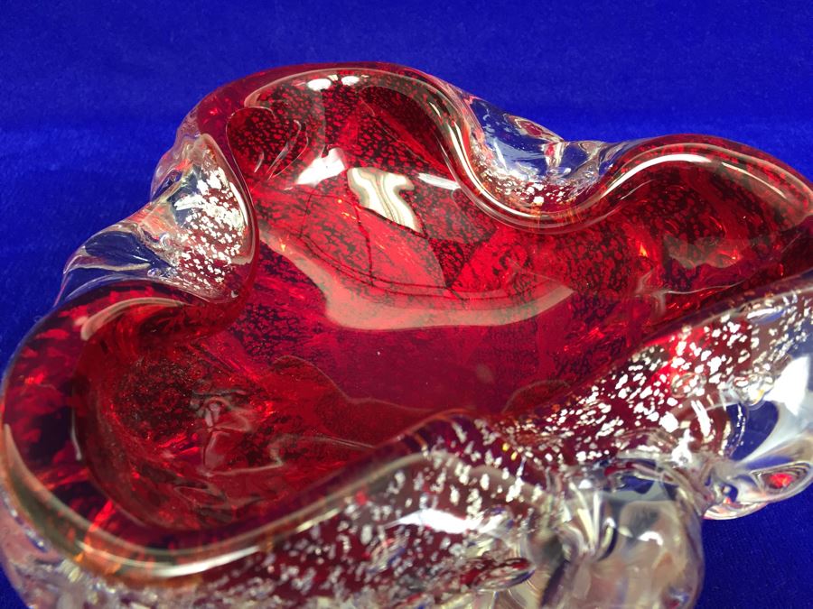 Pair Of Murano Art Glass Trays Ashtrays [Photo 9]