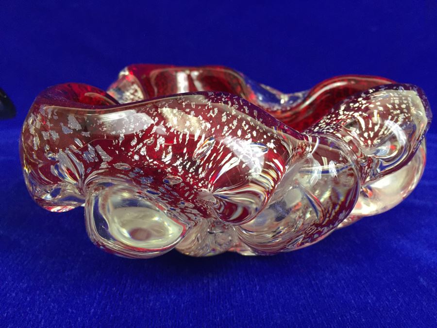 Pair Of Murano Art Glass Trays Ashtrays [Photo 8]