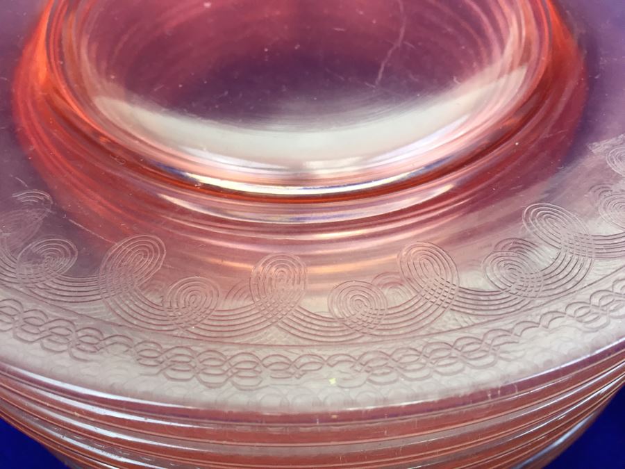 Set Of Pink Depression Glass Plates [Photo 6]