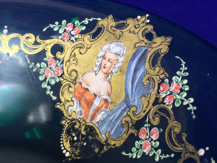 Vintage Hand Blown Glass Bowl With 3 Small Bowls [Photo 6]