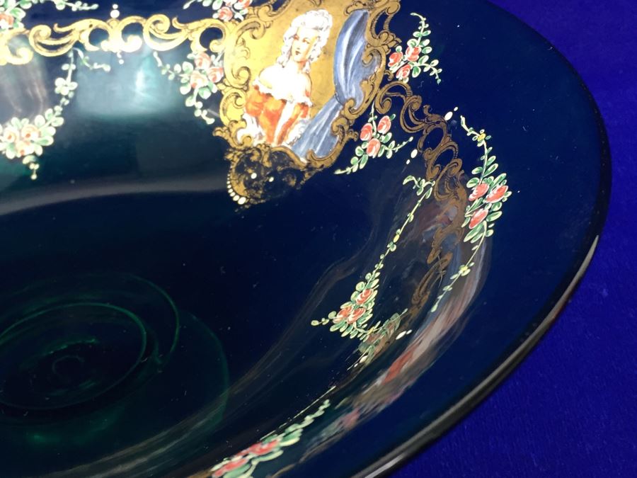 Vintage Hand Blown Glass Bowl With 3 Small Bowls [Photo 7]