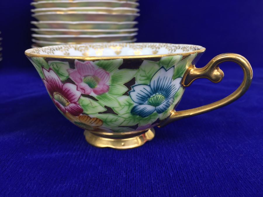 Stunning HUGE Tea Service China Set Highlife JAPAN Hand Painted [Photo 13]