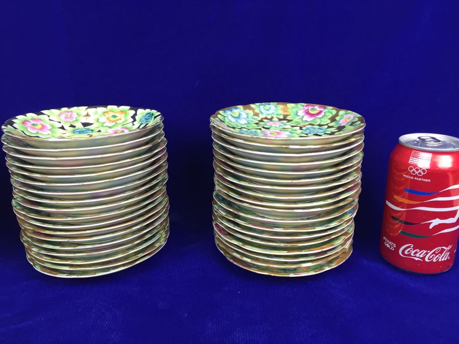 Stunning HUGE Tea Service China Set Highlife JAPAN Hand Painted [Photo 41]