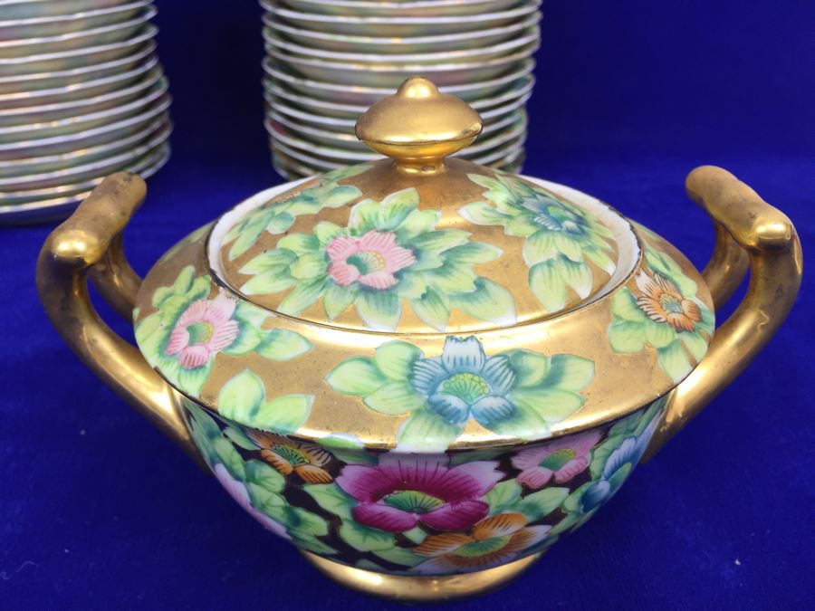 Stunning HUGE Tea Service China Set Highlife JAPAN Hand Painted [Photo 33]