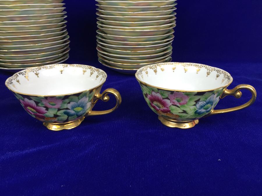 Stunning HUGE Tea Service China Set Highlife JAPAN Hand Painted [Photo 11]