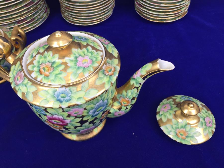 Stunning HUGE Tea Service China Set Highlife JAPAN Hand Painted [Photo 31]