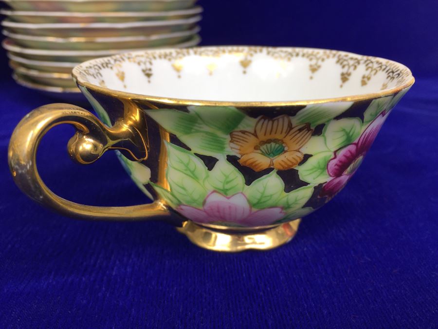 Stunning HUGE Tea Service China Set Highlife JAPAN Hand Painted [Photo 17]