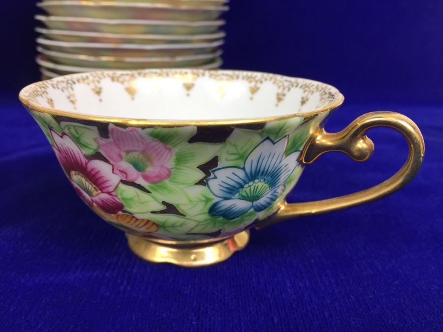 Stunning HUGE Tea Service China Set Highlife JAPAN Hand Painted [Photo 12]