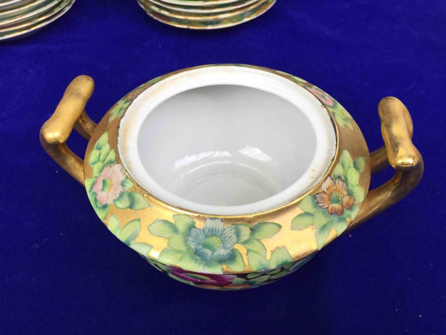 Stunning HUGE Tea Service China Set Highlife JAPAN Hand Painted [Photo 38]