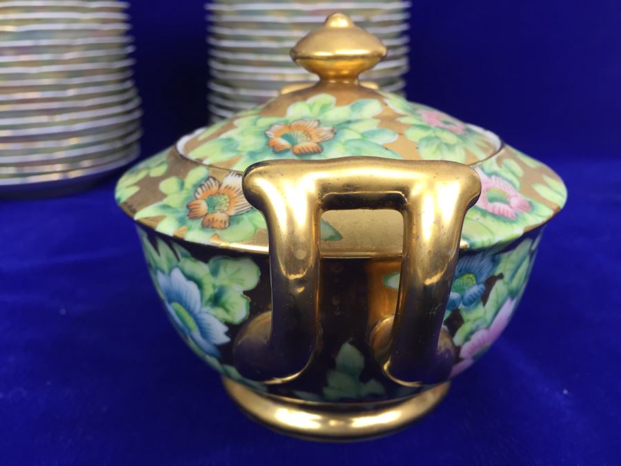 Stunning HUGE Tea Service China Set Highlife JAPAN Hand Painted [Photo 35]