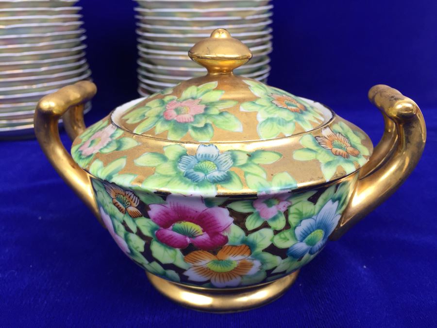 Stunning HUGE Tea Service China Set Highlife JAPAN Hand Painted [Photo 37]
