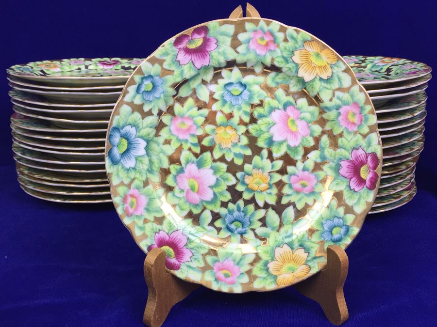 Stunning HUGE Tea Service China Set Highlife JAPAN Hand Painted [Photo 59]