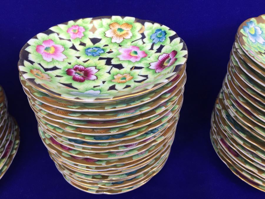 Stunning HUGE Tea Service China Set Highlife JAPAN Hand Painted [Photo 44]