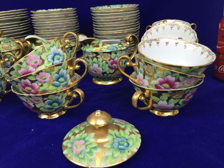 Stunning HUGE Tea Service China Set Highlife JAPAN Hand Painted [Photo 10]