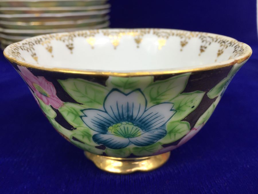 Stunning HUGE Tea Service China Set Highlife JAPAN Hand Painted [Photo 19]