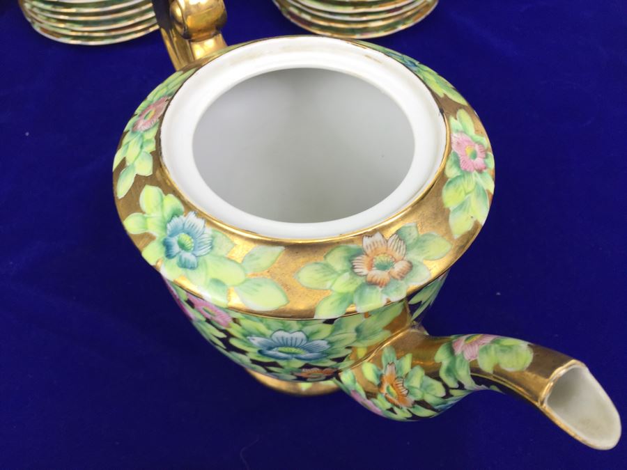 Stunning HUGE Tea Service China Set Highlife JAPAN Hand Painted [Photo 27]