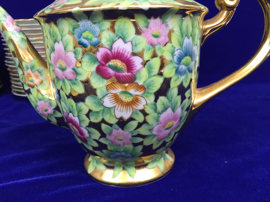 Stunning HUGE Tea Service China Set Highlife JAPAN Hand Painted [Photo 22]