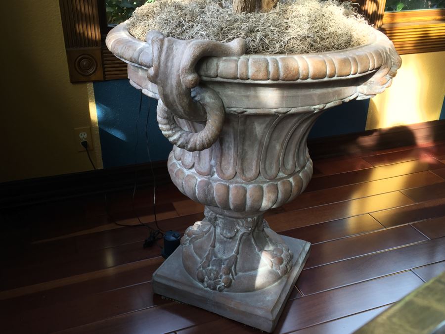 Large Cement Urn With Artificial Tree [Photo 5]