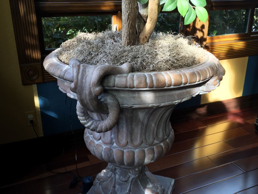 Large Cement Urn With Artificial Tree [Photo 7]