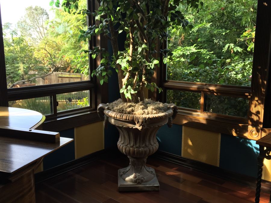 Large Cement Urn With Artificial Tree [Photo 8]