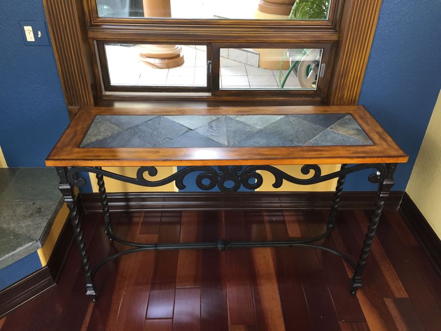 Contemporary Console Table With Slate Top [Photo 4]