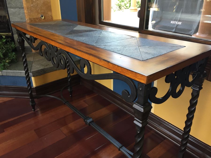 Contemporary Console Table With Slate Top [Photo 6]