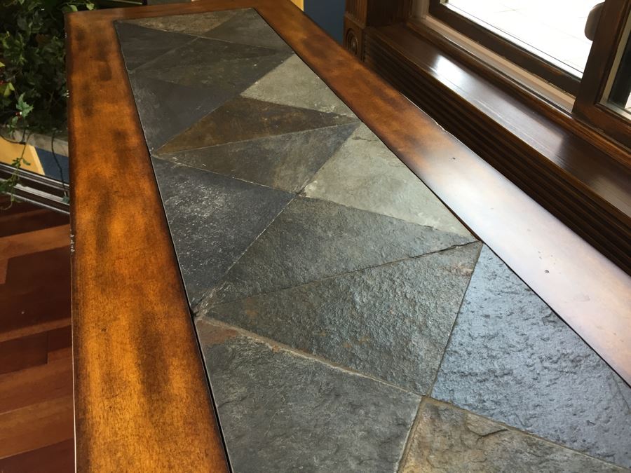 Contemporary Console Table With Slate Top [Photo 3]