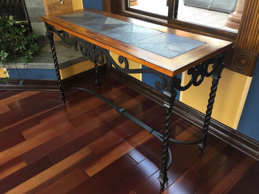 Contemporary Console Table With Slate Top [Photo 5]